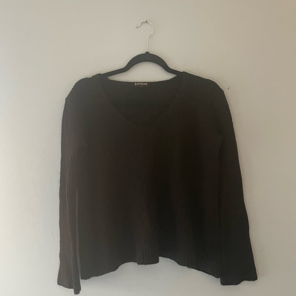 Express Black Knit V neck Sweater